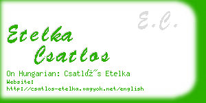etelka csatlos business card